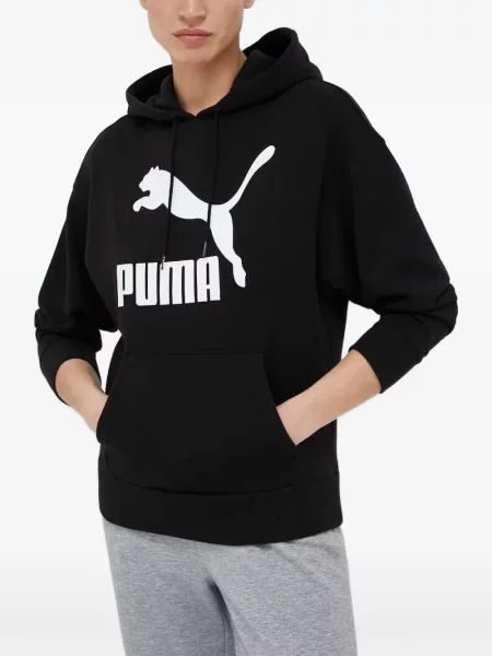 Hanorac cu glugă Puma cu imagine cu cordon negru