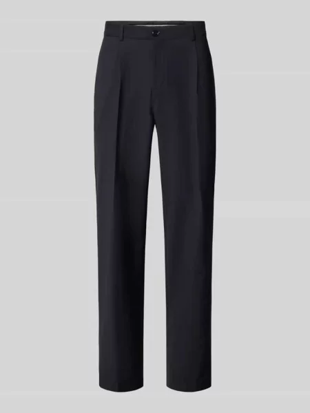 Spodnie o kroju loose fit z kantami model Lexter' Joop! Collection granatowe
