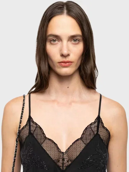 Шелковый топ Zadig&voltaire черный