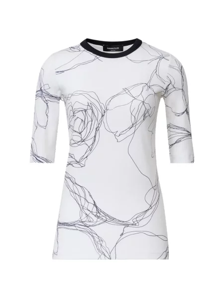 Tricou Fabiana Filippi cu imagine cu imprimeu abstract alb