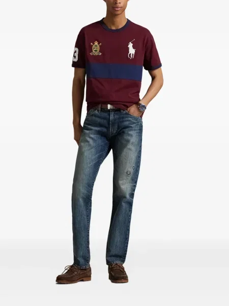 Ριγέ polo Polo Ralph Lauren με κουκούλα με αυτόγραφο λευκό