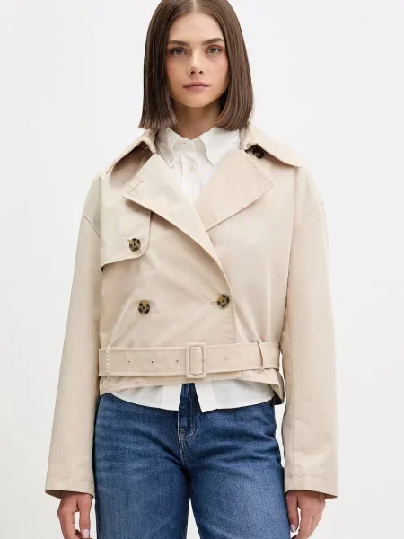 Tommy Jeans trenci scurt femeiesc cu bej