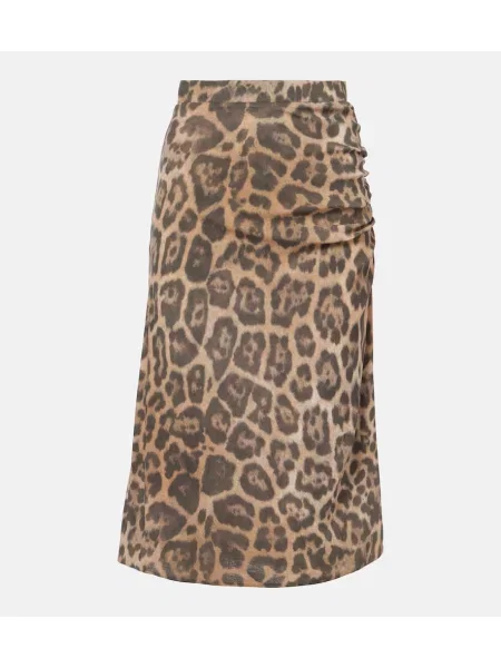 Spódnica midi Stella Mccartney z nadrukiem w panterkę do kolan