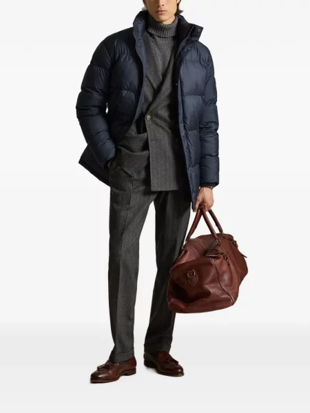 Portofel Polo Ralph Lauren din piele cu dungi cu glugă verde