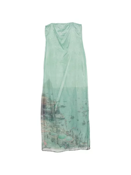 Rochie maxi Staud fără bretele verde