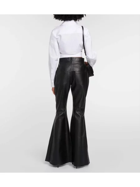 Pantaloni Alaã¯a din piele negru