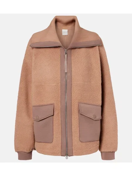 Geacă Varley din fleece maro