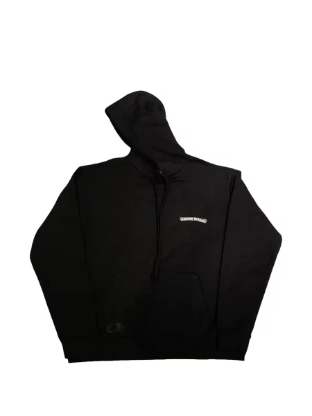 Hanorac cu glugă Chrome Hearts cu imagine cu motiv cu inimi negru