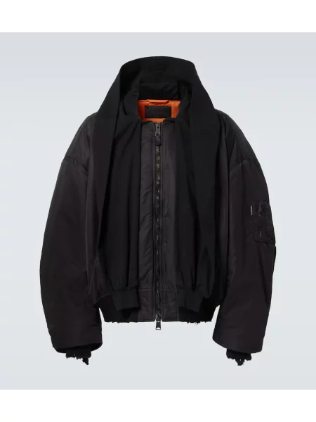 Bomber jakna Balenciaga s kapuco črna