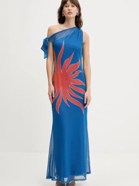 Never Fully Dressed rochie maxi dreaptă albastru