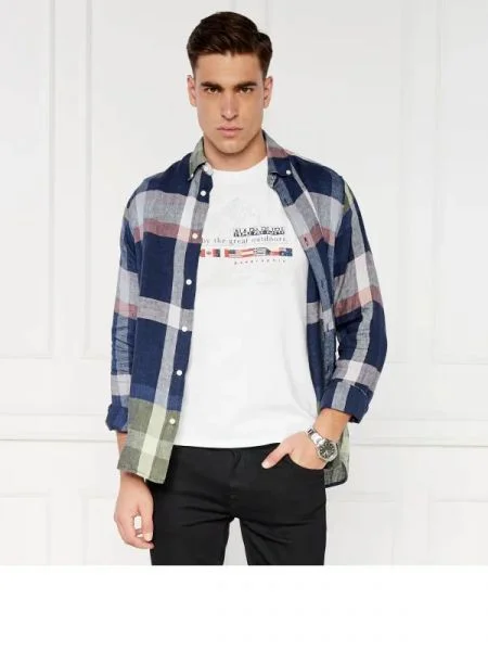 Napapijri Tricou BLU MARINE alb