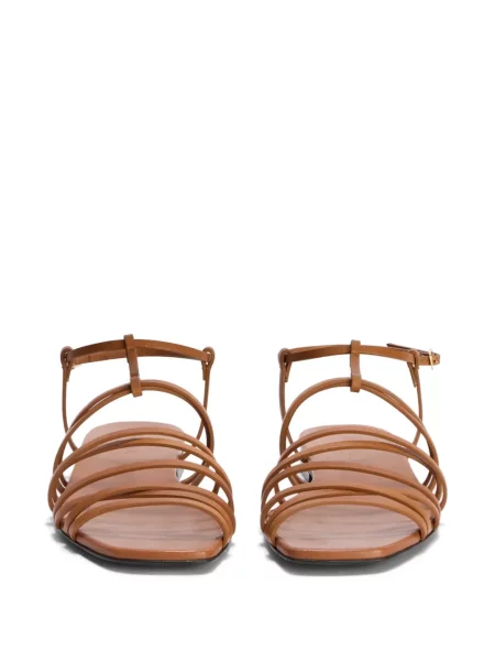 Sandale Jil Sander din piele fără toc maro
