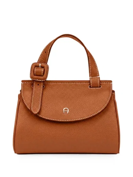 Geantă shopper Aigner cu cataramă maro