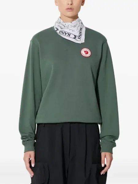 Top Fjällräven z okrągłym dekoltem zielony