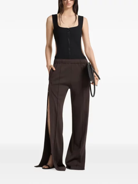 Pantaloni Courreges alergare maro