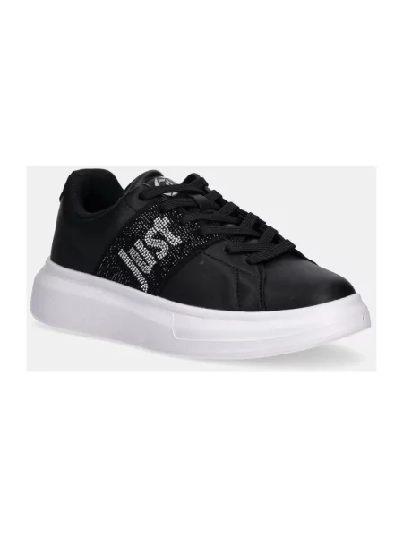 Sneakersy Just Cavalli skórzane na platformie czarne