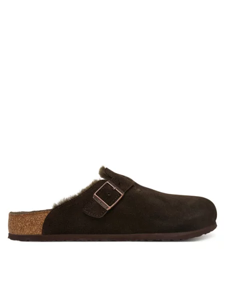 Birkenstock Šlepetės Boston Fur ruda