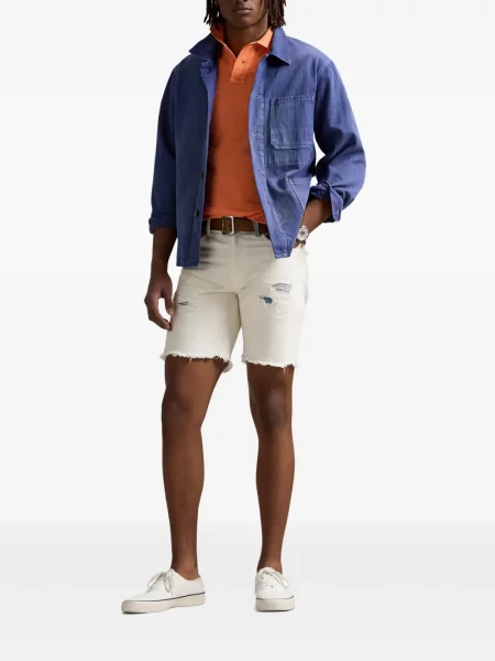 Pletene sportske kratke hlače Polo Ralph Lauren s printom bijela