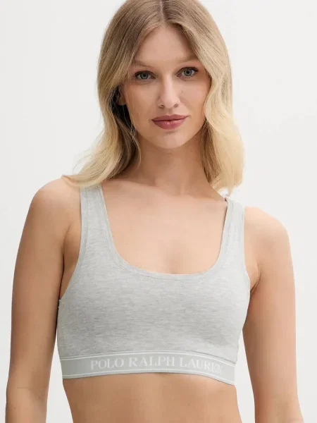 Сутиен Polo Ralph Lauren с меланжов десен сиво