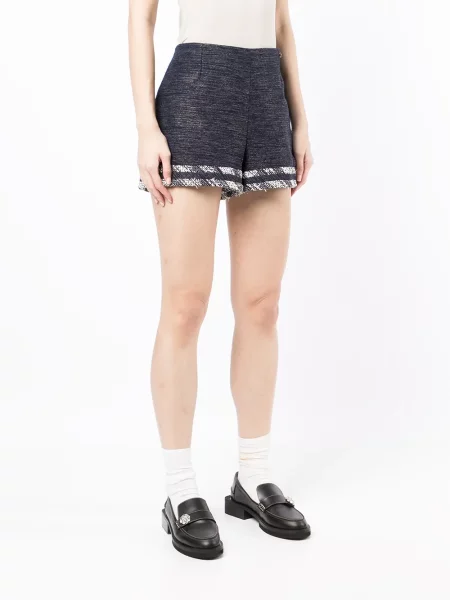 Tvídové mini kraťasy Chanel Pre-owned modré
