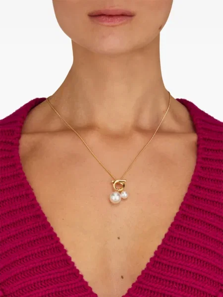 Colier Ferragamo cu perle auriu