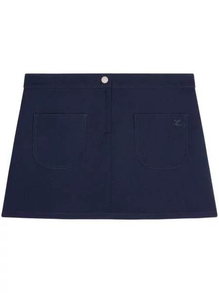 Fustă Courreges din țesătură twill albastru