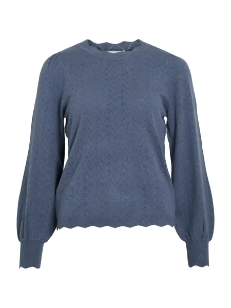 Pulover Vila tricotate retro albastru