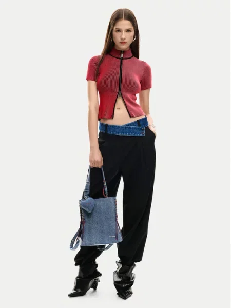 Чанта Desigual със сърца синьо