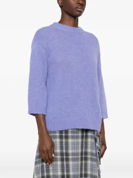 Pulover Niu' cu decolteu rotund violet
