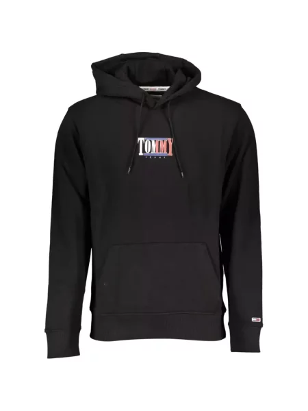 Hanorac cu glugă Tommy Hilfiger cu autograf negru