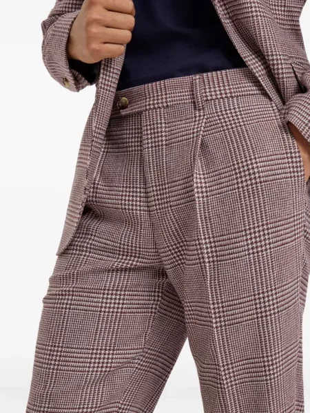 Pantaloni Brunello Cucinelli din cașmir violet