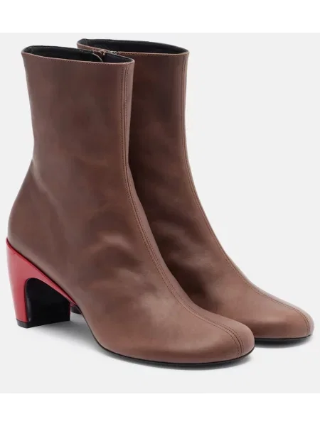 Cizme scurte Dries Van Noten din piele maro