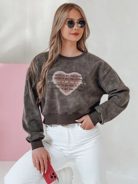 Bluza oversize tie-dye z sercem DESSER Dstreet grafitowa