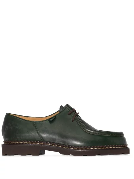 Pantofi Paraboot cu șireturi din piele verde