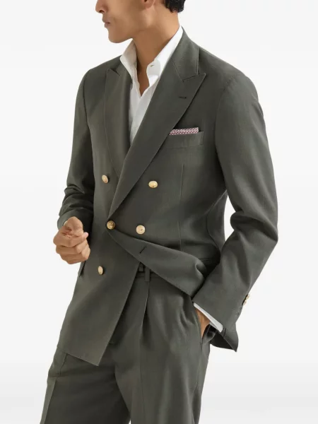 Sacou Brunello Cucinelli de lână verde
