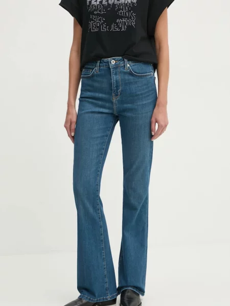 Pepe Jeans jeansi FLARE HW DION femei high waist albastru