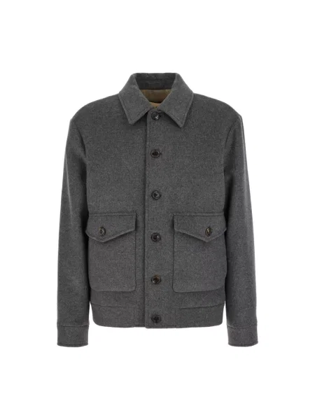 Lniany kurtka bomber Valentino Garavani szary