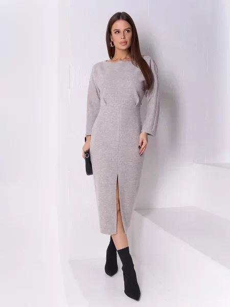 Вовняна Сукня міді ISSA Plus бежевий