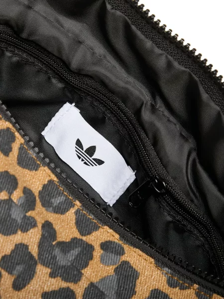 Бягане тениска Adidas с леопардов принт от джърси черно