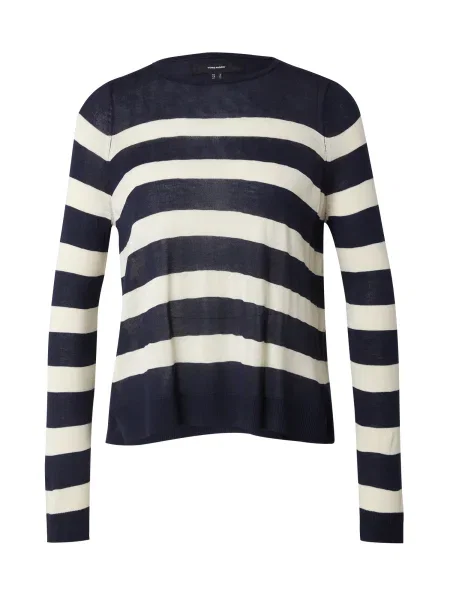 VERO MODA Pulover Nova nočno modra bela