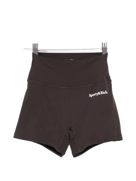 Pantaloni scurți Sporty & Rich cu imagine stretch maro