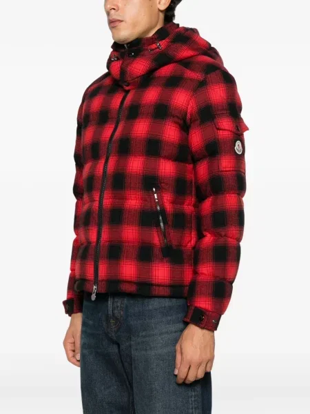 Geacă Moncler în carouri roșu