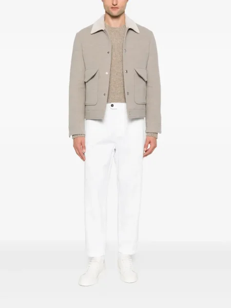 Pantaloni Eleventy plisate alb