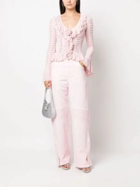 Plačių klešnių džinsai Blumarine rožinė