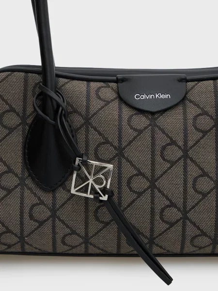 Жакардова сумка Calvin Klein з принтом сіра
