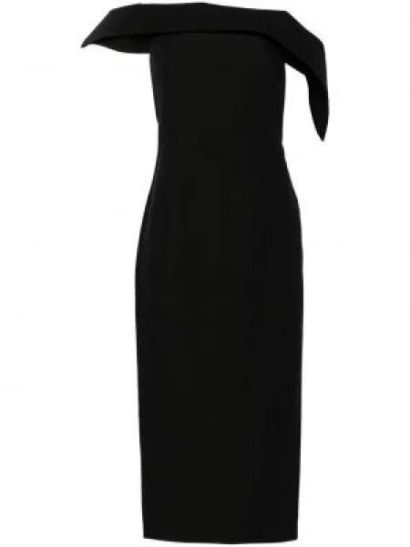 Rochie midi Roland Mouret din crep până la genunchi de costum negru