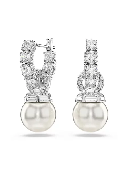 Swarovski Cercei argintiu / transparent / perlat alb