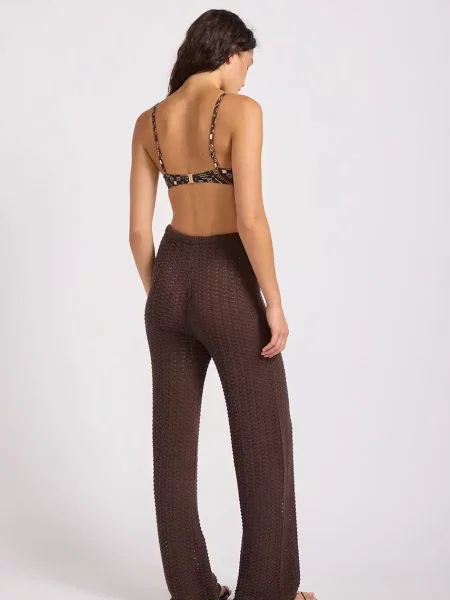 Seafolly plážové nohavice dámske Crochet hnedá