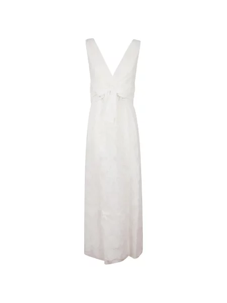 Rochie maxi Giambattista Valli cu funde cu model floral din dantelă alb