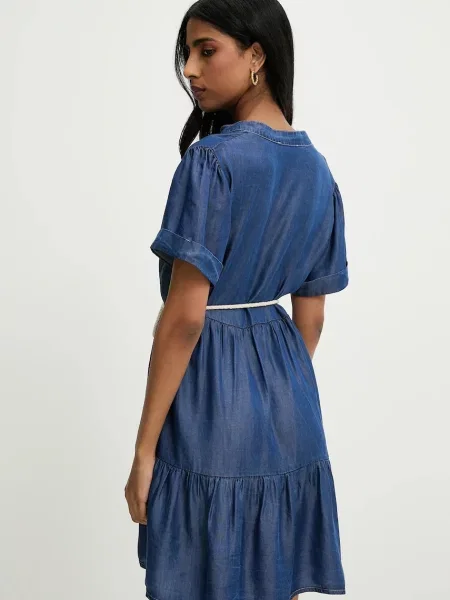Answear Lab rochie mini evazată albastru